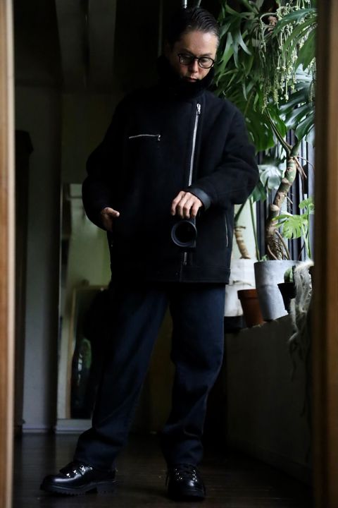 Graphpaper Sheep Mouton Aviator Jacketスタイル.2024.8.31.