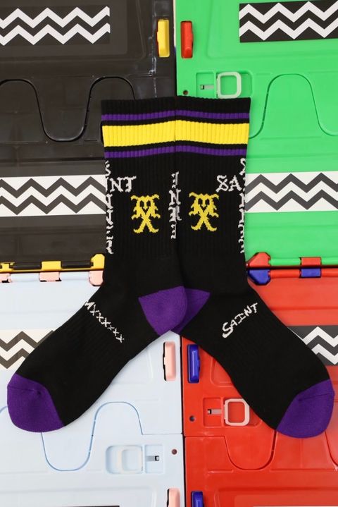 セントマイケル SINNER SOCKS (SM-HR1-0000-111)BLACK/PURPLE★10月11日(土)発売！