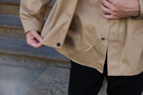 JieDa T/C FLAP SHIRT"BEIGE"Style.2020.8.1.