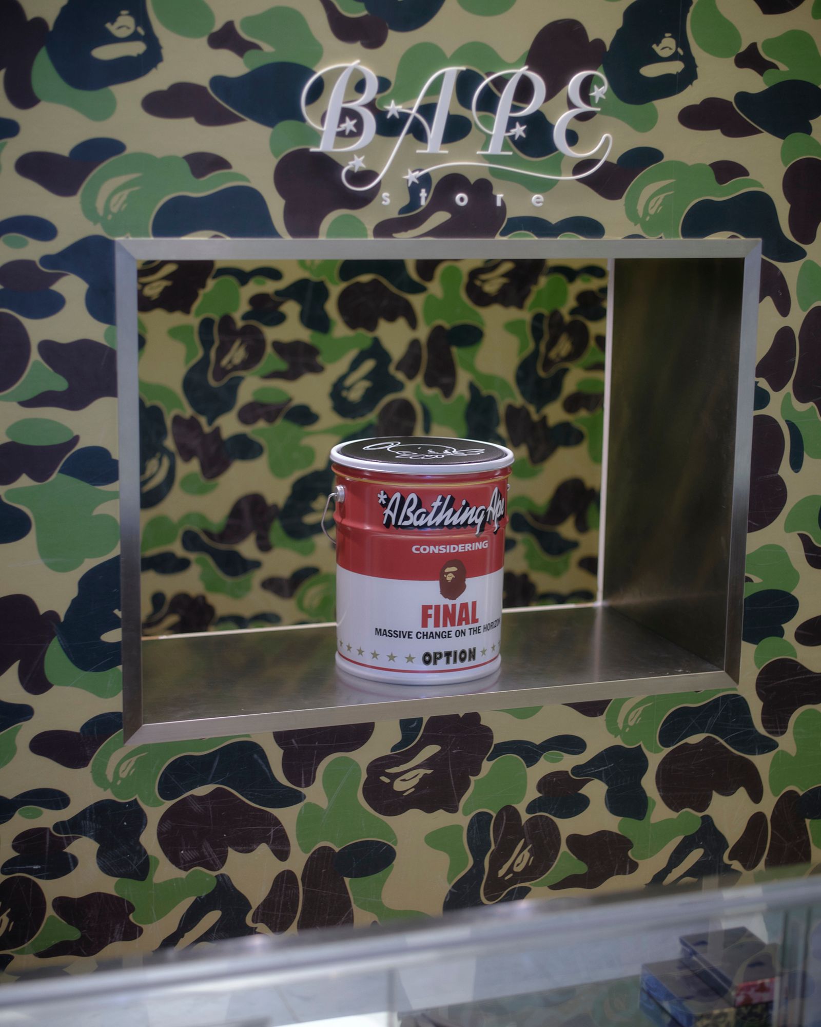 セントマイケル 26AW BAPE_CAN STOOL(SM-MK1-0000-C42)WHITE+RED☆8月22日(土)発売！
