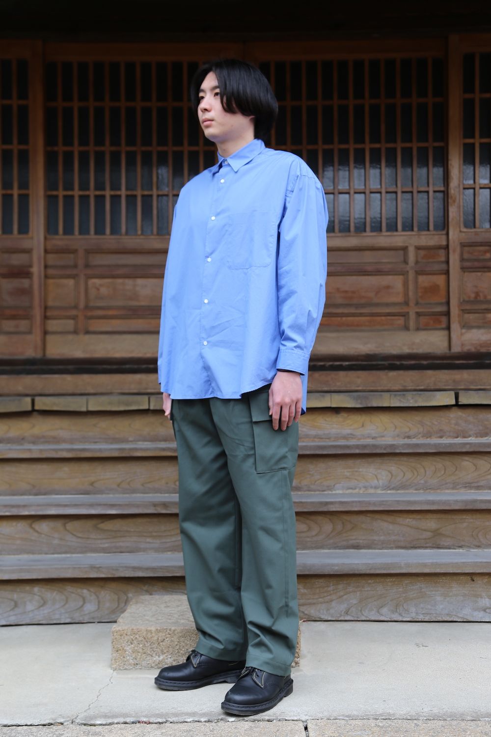 Broad L/S Oversized Regular Collar Shirt"BLUE"Style.2020.2.14.