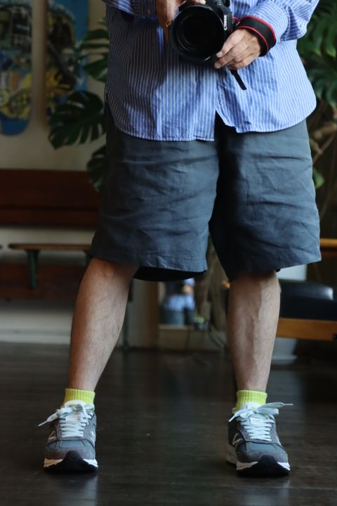 グラフペーパー 22SS Linen Baggy Shorts"GRAY"スタイル.2022.6.02.