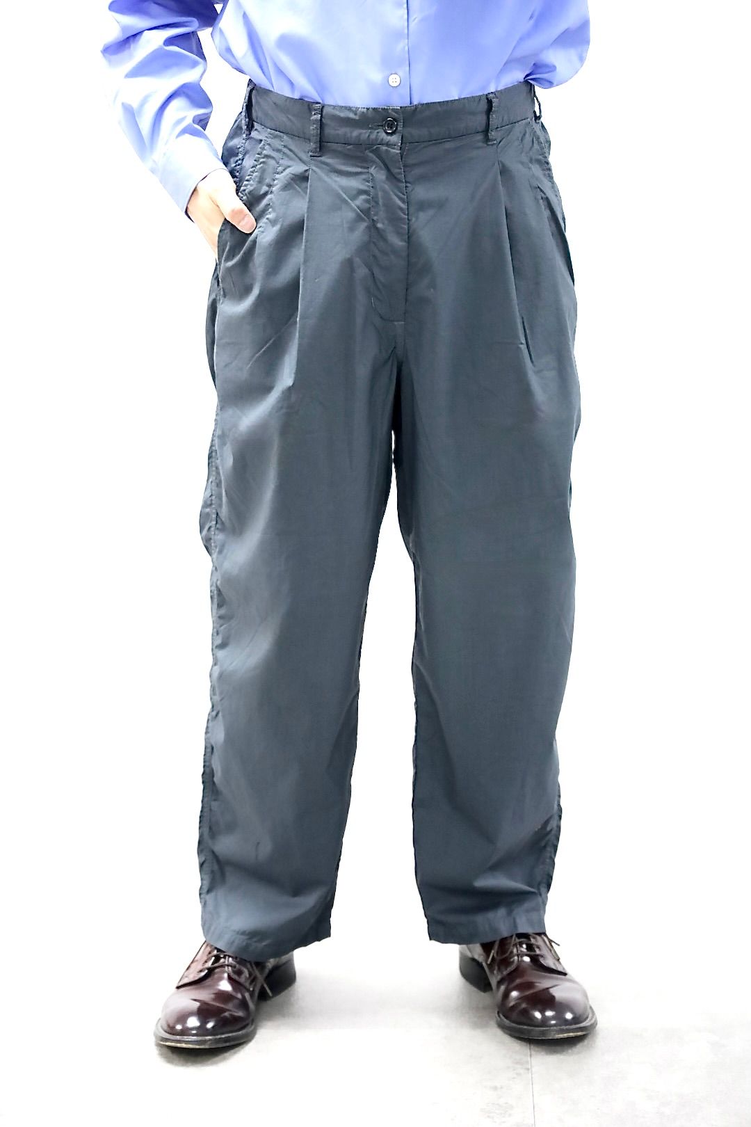 グラフペーパー 26SS Garment Dyed Typewriter Oversized Slacks(GM261-40102B)C.GRAY