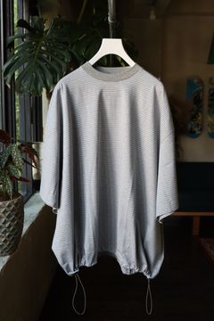 イズネス23AWバルーンTシャツ BALLOON  T-SHIRT(31SSSH05-1)GRAY×WHITE border