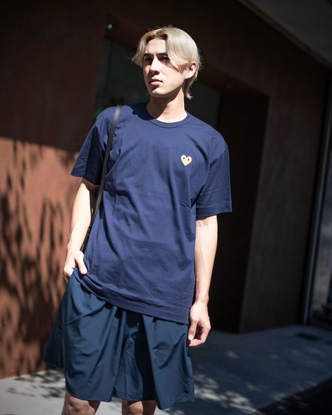 PLAY COMME des GARCONS ワンポイントTシャツ スタイル 2024.6.17