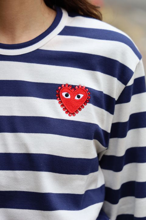 PLAY COMME des GARCONS 新作RHINESTONEボーダーTシャツ style.2024.12.6