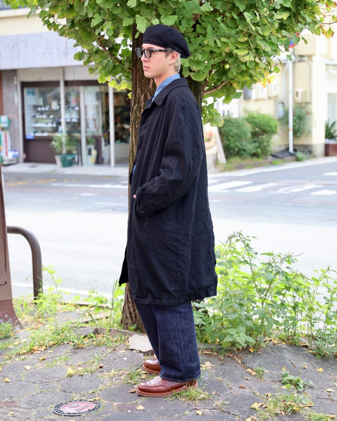COMME des GRACONS HOMME ウールサージ製品縮絨コート MARKスタイル
