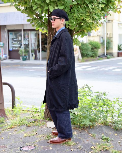 COMME des GRACONS HOMME ウールサージ製品縮絨コート MARKスタイル