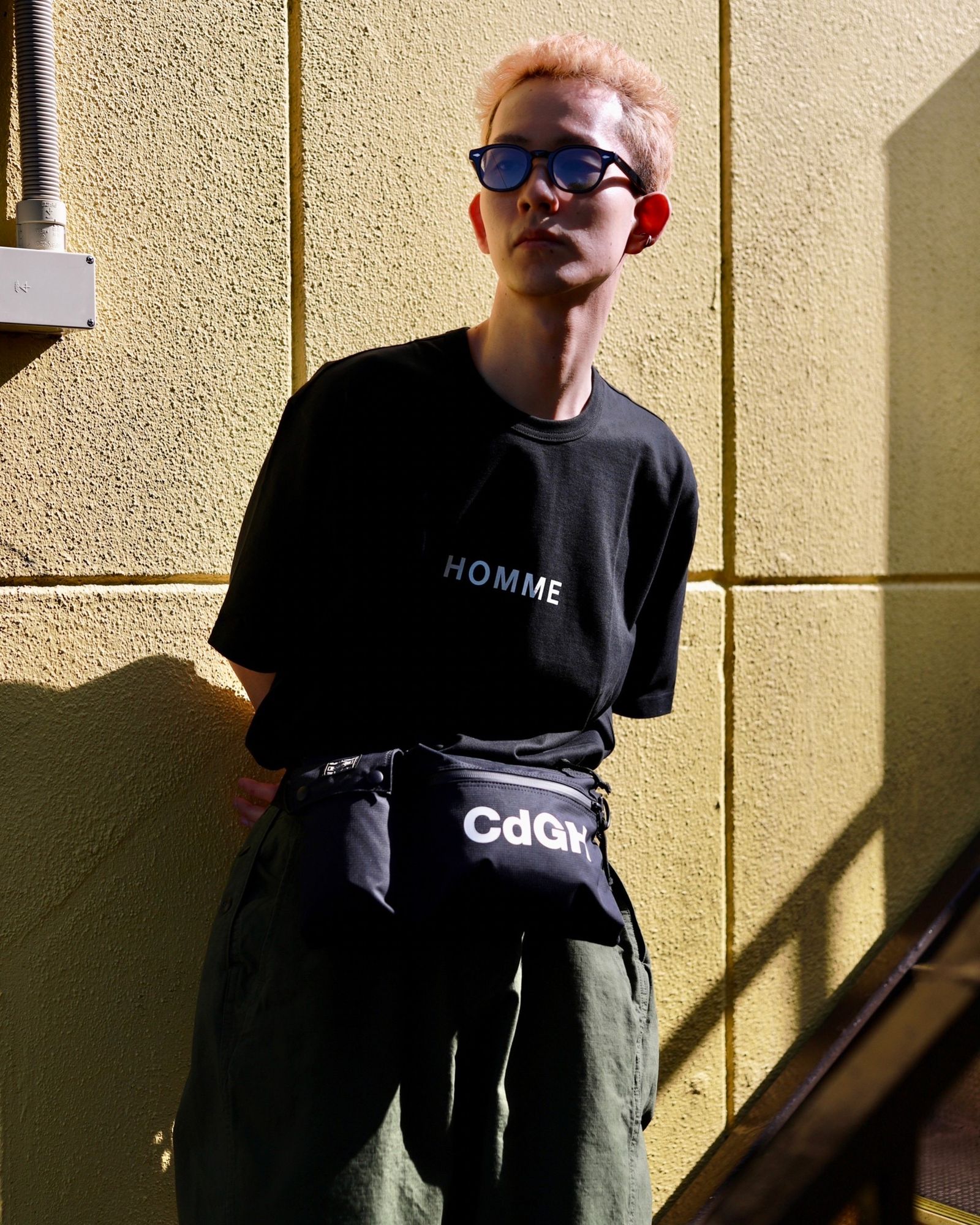 COMME des GARCONS HOMME コムデギャルソンオム23SS 綿度詰天竺ロゴプリントTシャツ スタイル