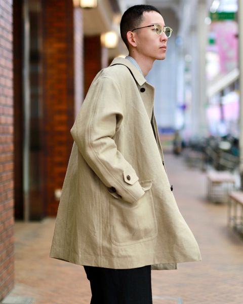 A.PRESSE アプレッセ23SS Wide Tapered Trousersウインドペンスタイル