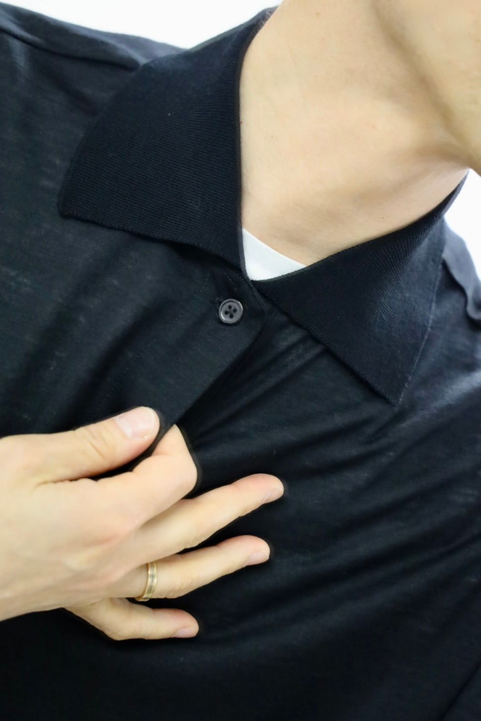 マーカ 26SS ワンボタンポロTシャツ ONE BUTTON POLO TEE S/S(M26A12CS01B)BLACK☆新作発売！