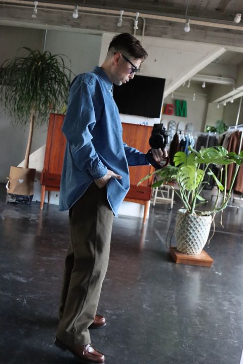 A.PRESSE BD Denim Shirt(22SAP-02-03H)INDIGO style.