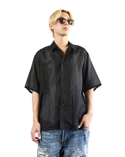 ブラームス24SS blurhms Square Dot Open-collar Shirt style 2024.4.12