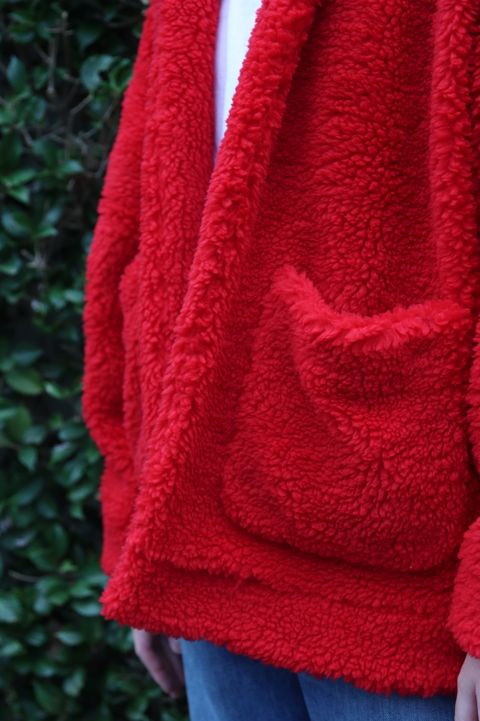 doublet HAND-PAINTED RECYCLE FUR JACKET"RED style"
