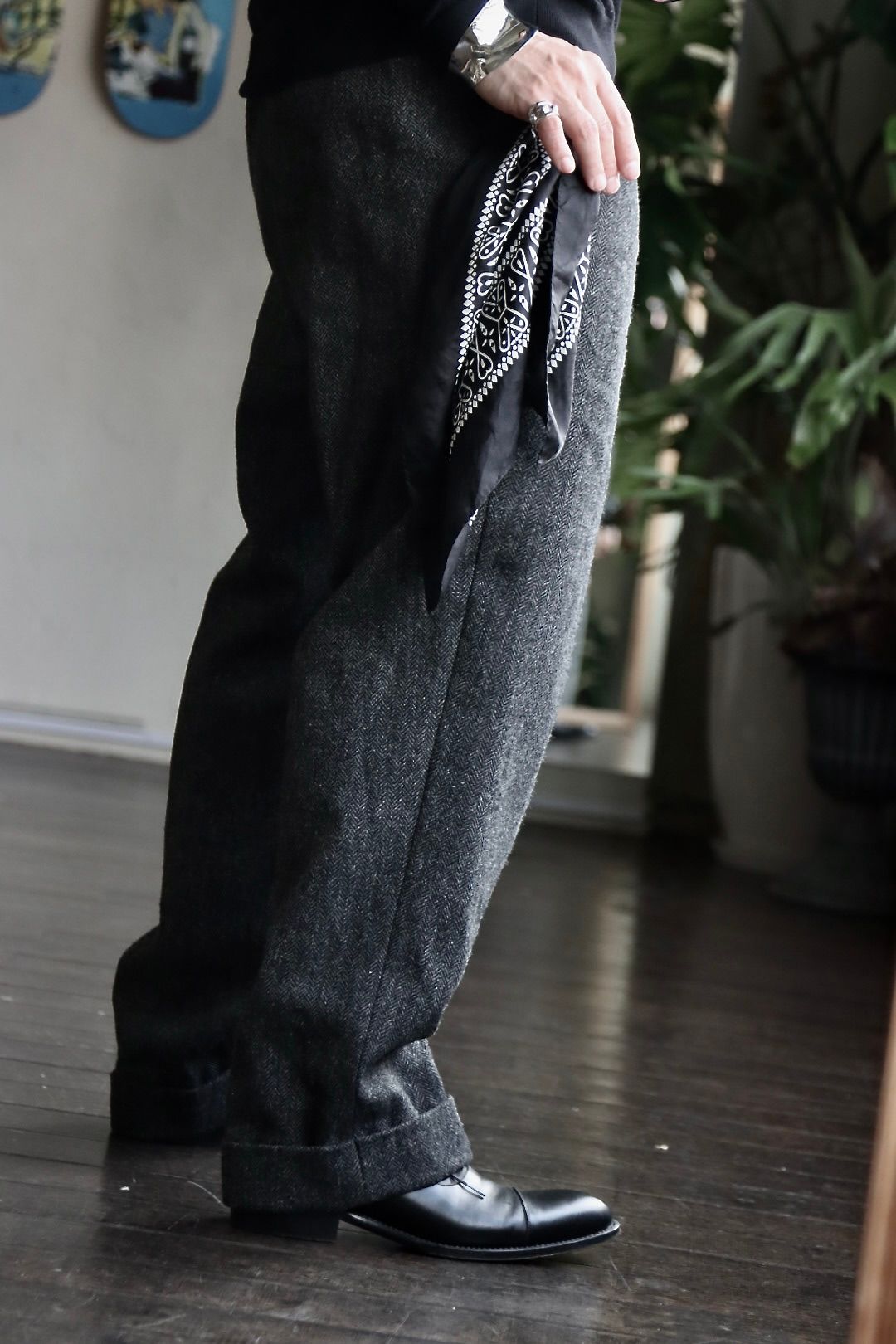 A.PRESSE - アプレッセ Tweed Two Tack Trousers(22AAP-04-11H)CHARCOAL | mark