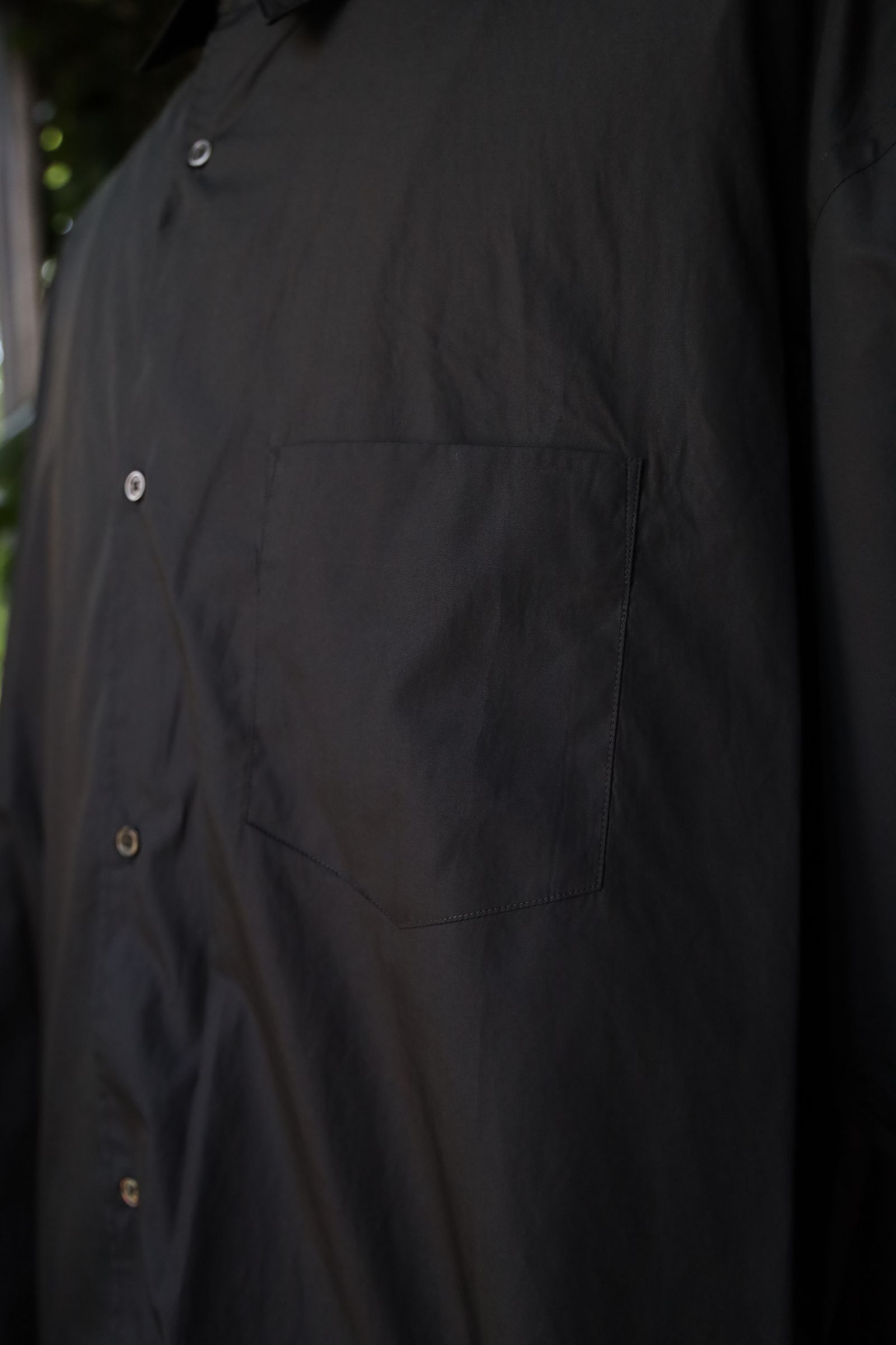 グラフペーパーシャツ Broad S/S Oversized Regular Collar Shirt(GM241-50003B)BLACK