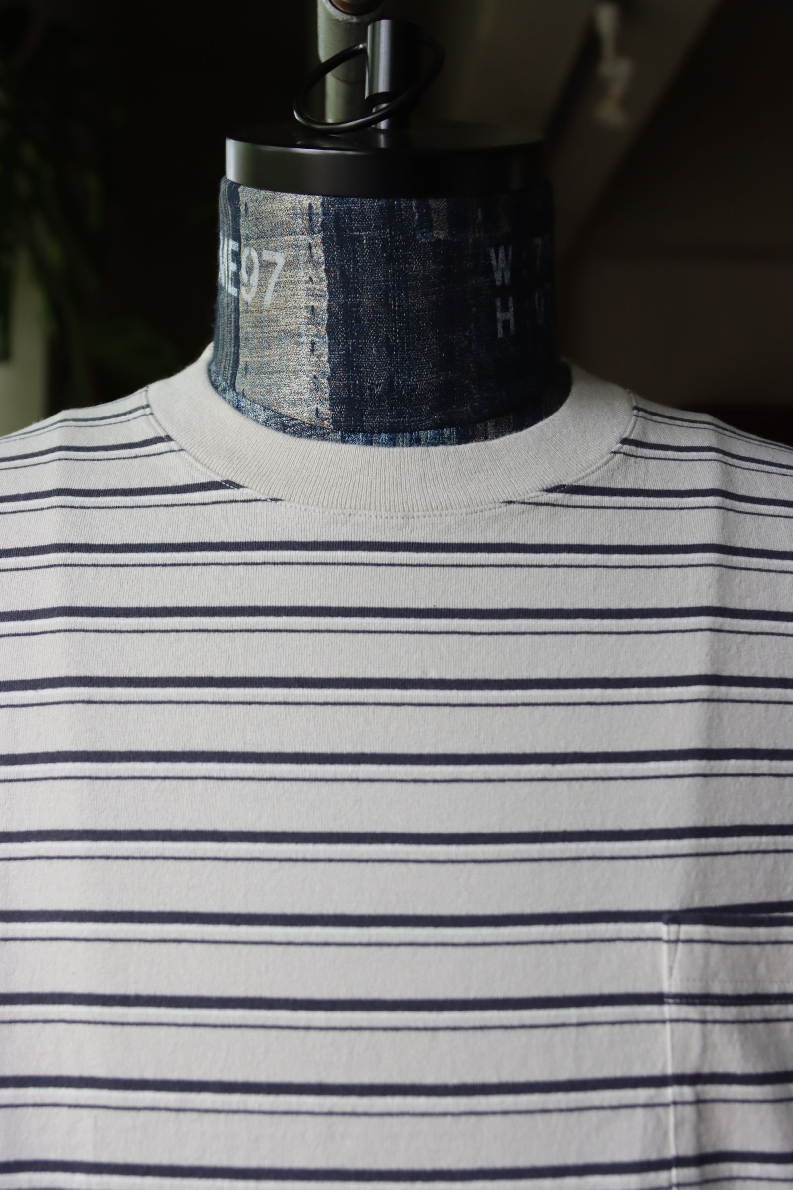 セダンオールパーパス SS24  Striped S/S Pocket Tee(SD24S-CT05)Stone Navy☆4月20日(土)発売！