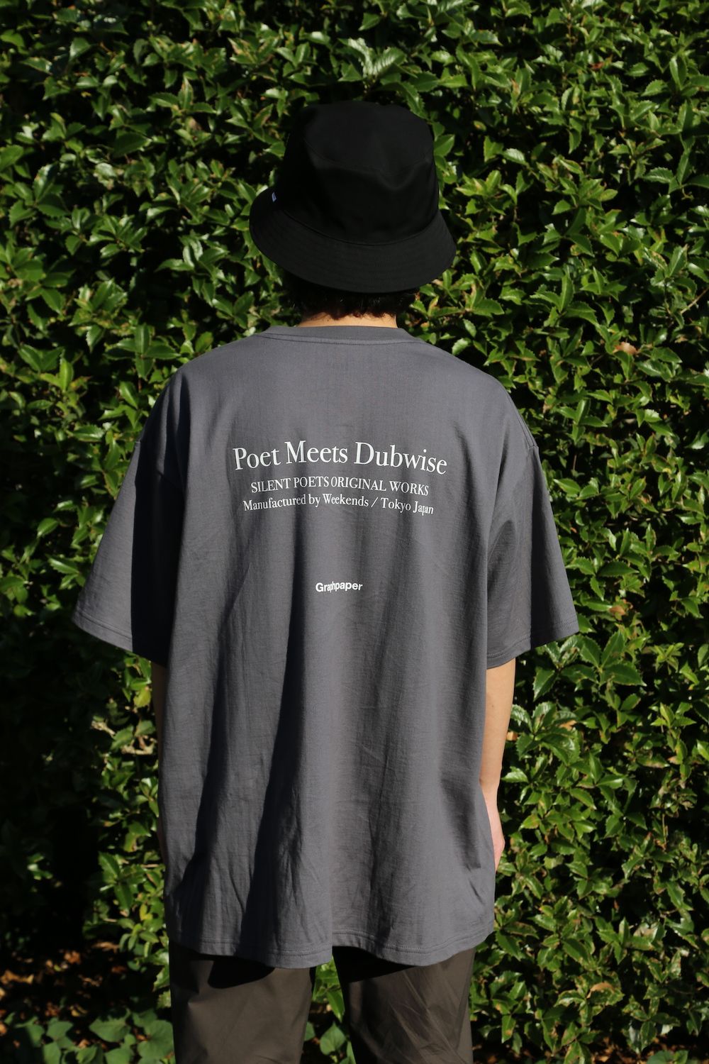 Graphpaper POET MEETS DUBWISE for Graphpaper Oversized Tee “WORDS AND SILENCE” style. 2021.06.21.