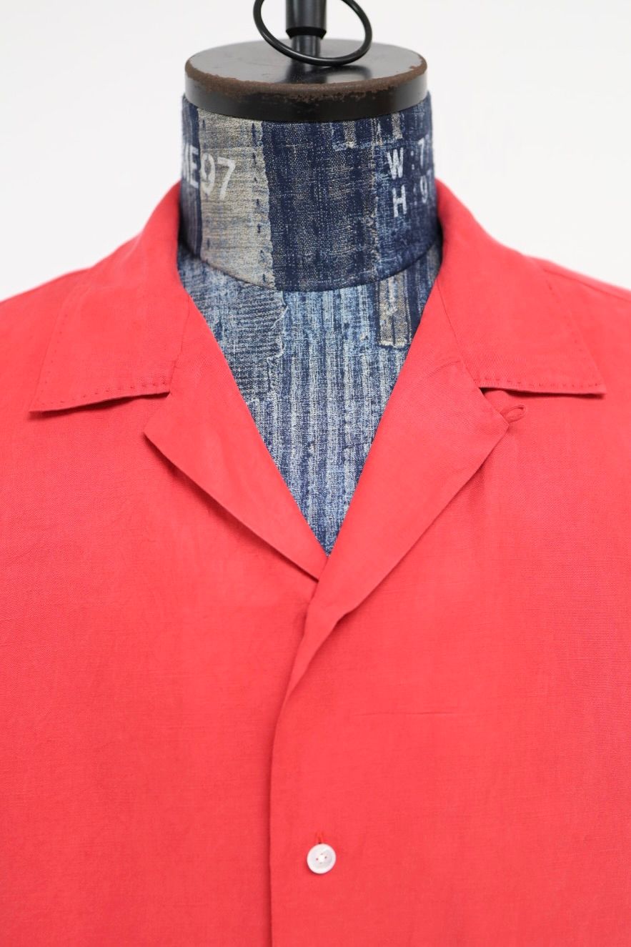 アプレッセ 2026 STYLE1  Vintage Silk Linen S/S Open Collar Shirts(26SAP-02-09)RED☆4月11日(土)発売！