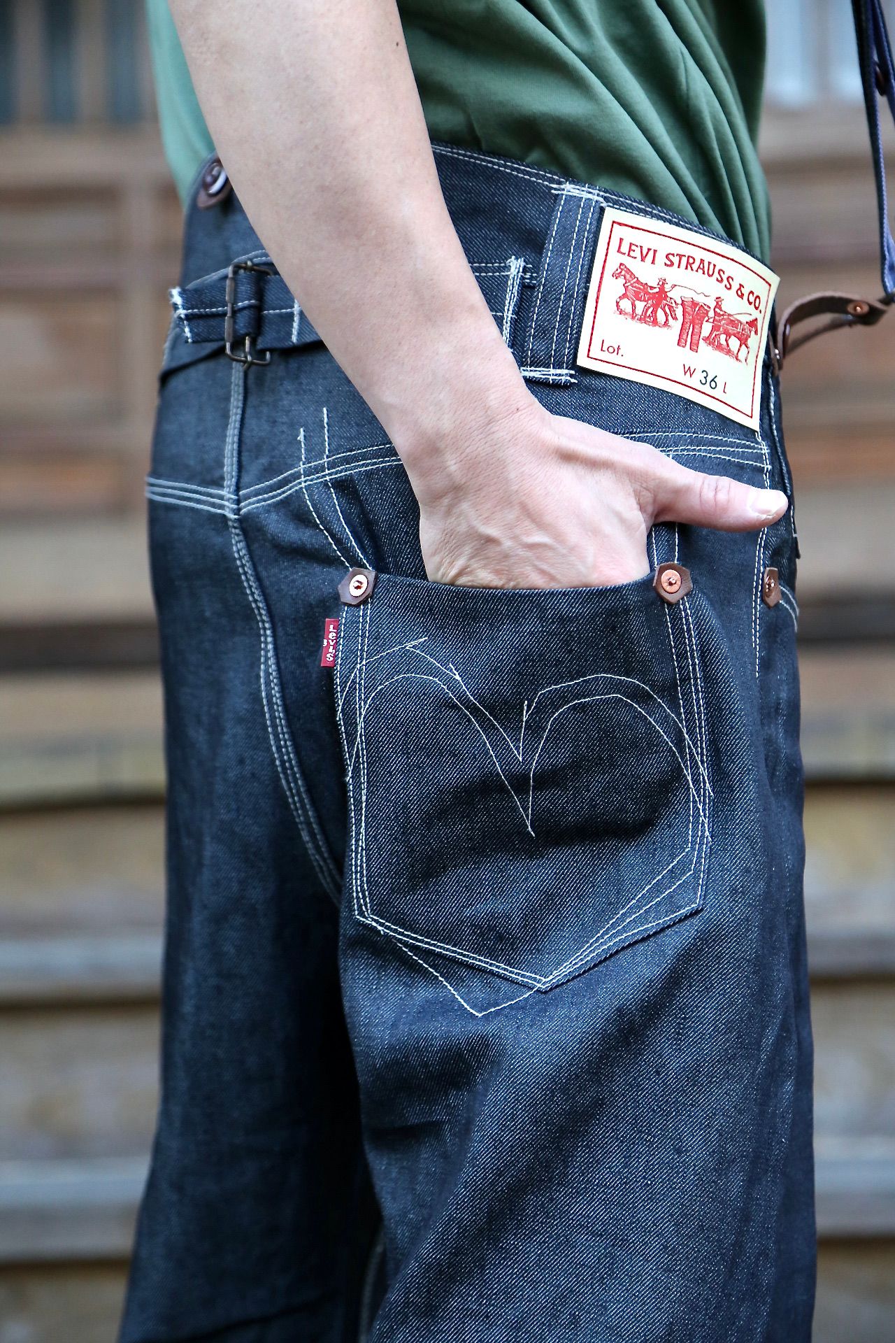 JUNYA WATANABE MAN Levi's® Wネームサスペンダー付きデニムパンツ