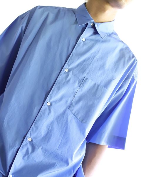 グラフペーパー 24SS Broad S/S Oversized Regular Collar Shirt(BLUE) style 2024.5.17