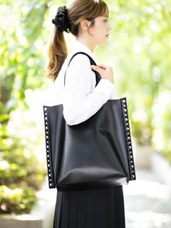 tao 26FW ステアガラス スタッズ付トートバッグ 大(TC-K203-052)BLACK☆8月7日(金)発売！