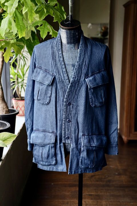 ファンダメンタル デニムシャツHAORI JUNGLE JACKET 3YR WASH(FA25TP44U)INDIGO☆新作発売！