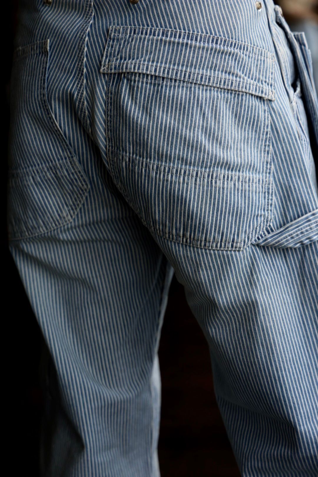 BOW WOW バウワウ HICKORY PAINTER PANTS with SEPARATE APRON(BW251-HPPA)HICKORY STRIPE AGING