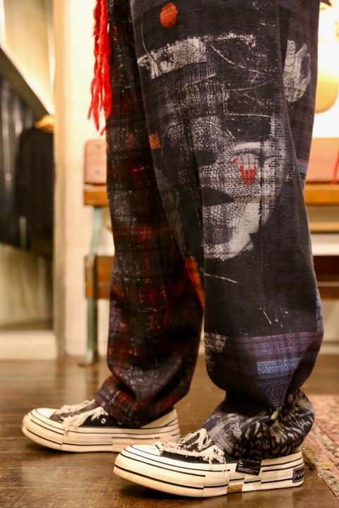 Yohji Yamamoto W-総柄中太パンツstyle.2020.10.6.