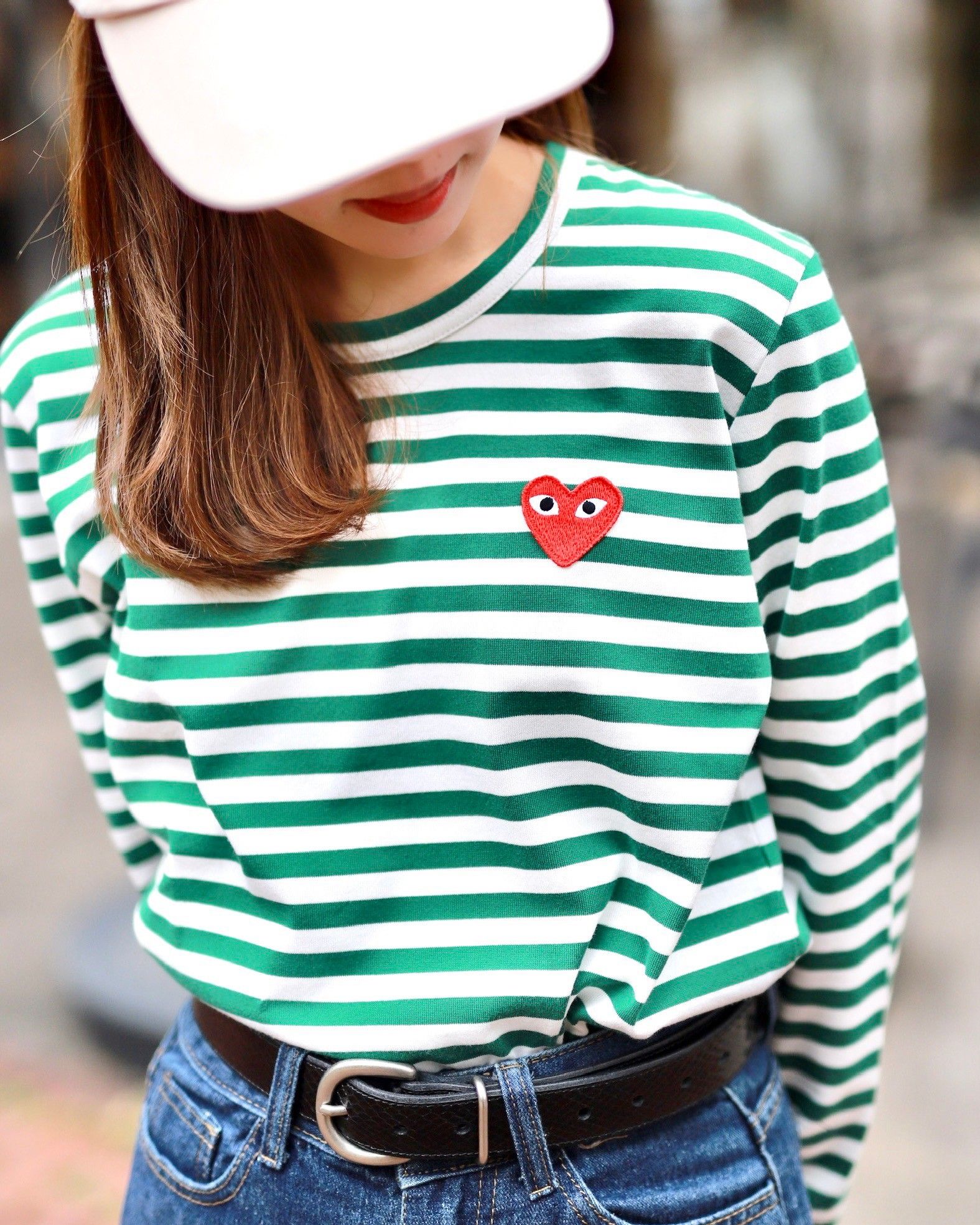 プレイコムデギャルソン ボーダーTシャツ (GREEN/WHITE)☆11月1日(土)再入荷！