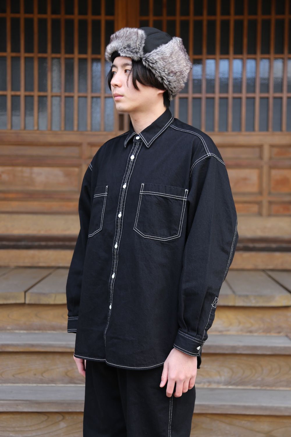 Graphpaper Denime Regular Collar Shirt & Denime Five Pocket Pants style.2020.12.20.
