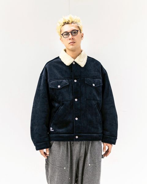 フレッシュサービス SHERPA CORDUROY RANCH JACKET(FSC254-30063)NAVY