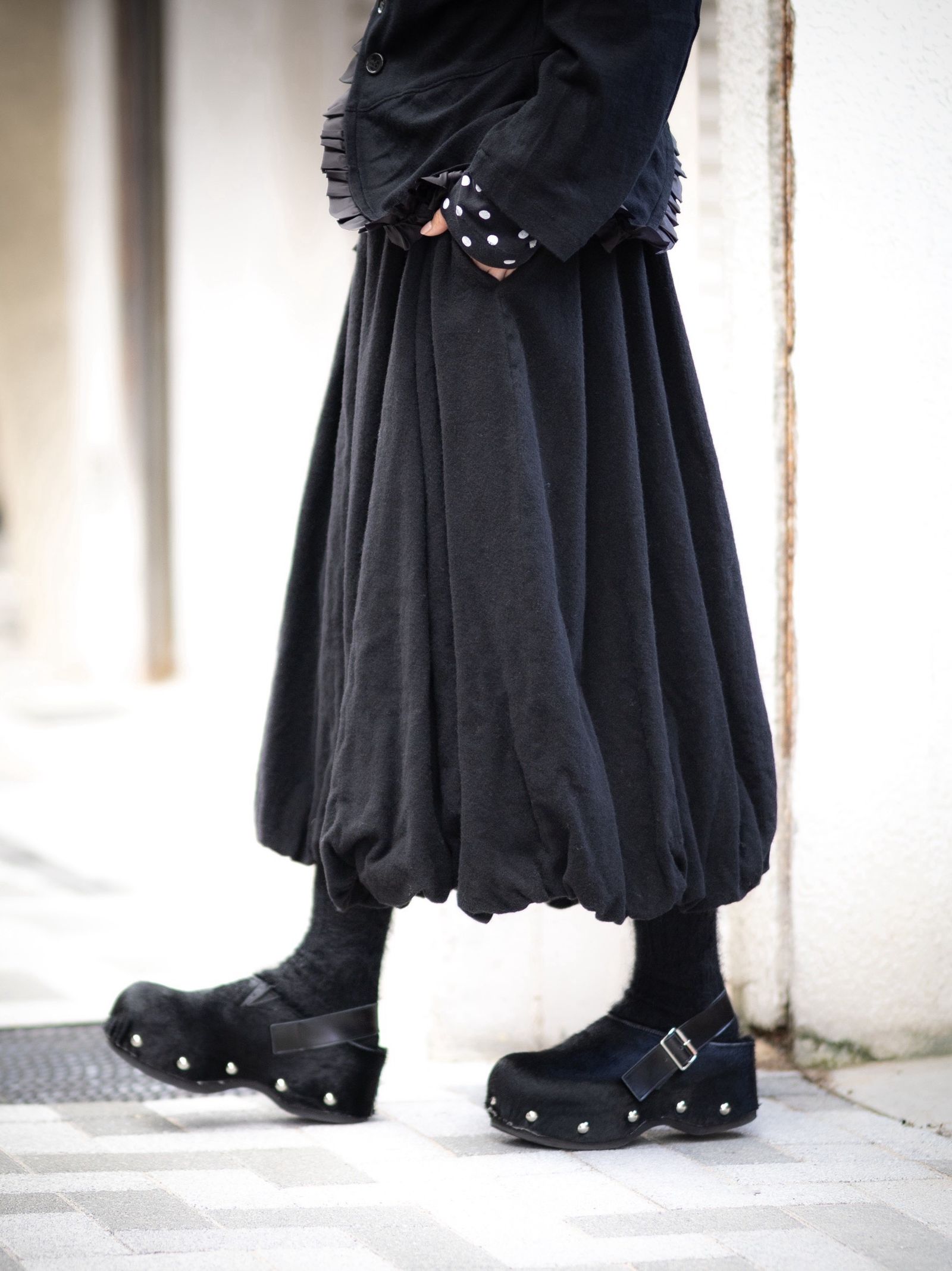 tao 26FW ウールツイル先染 製品縮絨パンツ(TR-P007-051-1)BLACK☆10月2日(金)発売！