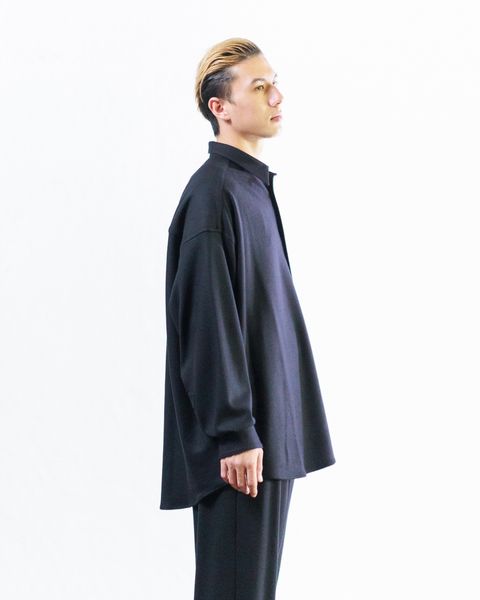 Graphpaper Wool Smooth Flannel Oversized Regular Collar Shirtセットアップスタイル (BLACK)スタイル 11月2日(土)新作発売！