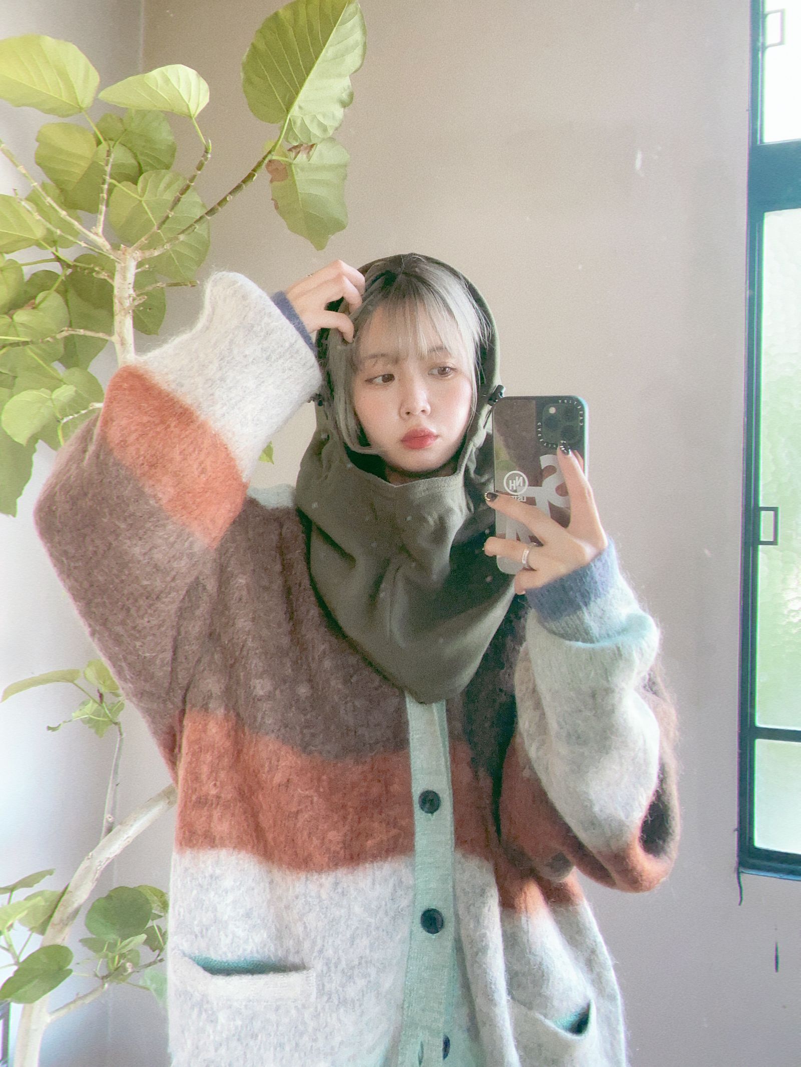 YOKE MOHAIR BORDER LONG STOLE オレンジ YOKE MOHAIR BORDER LONG STOLE オレンジ