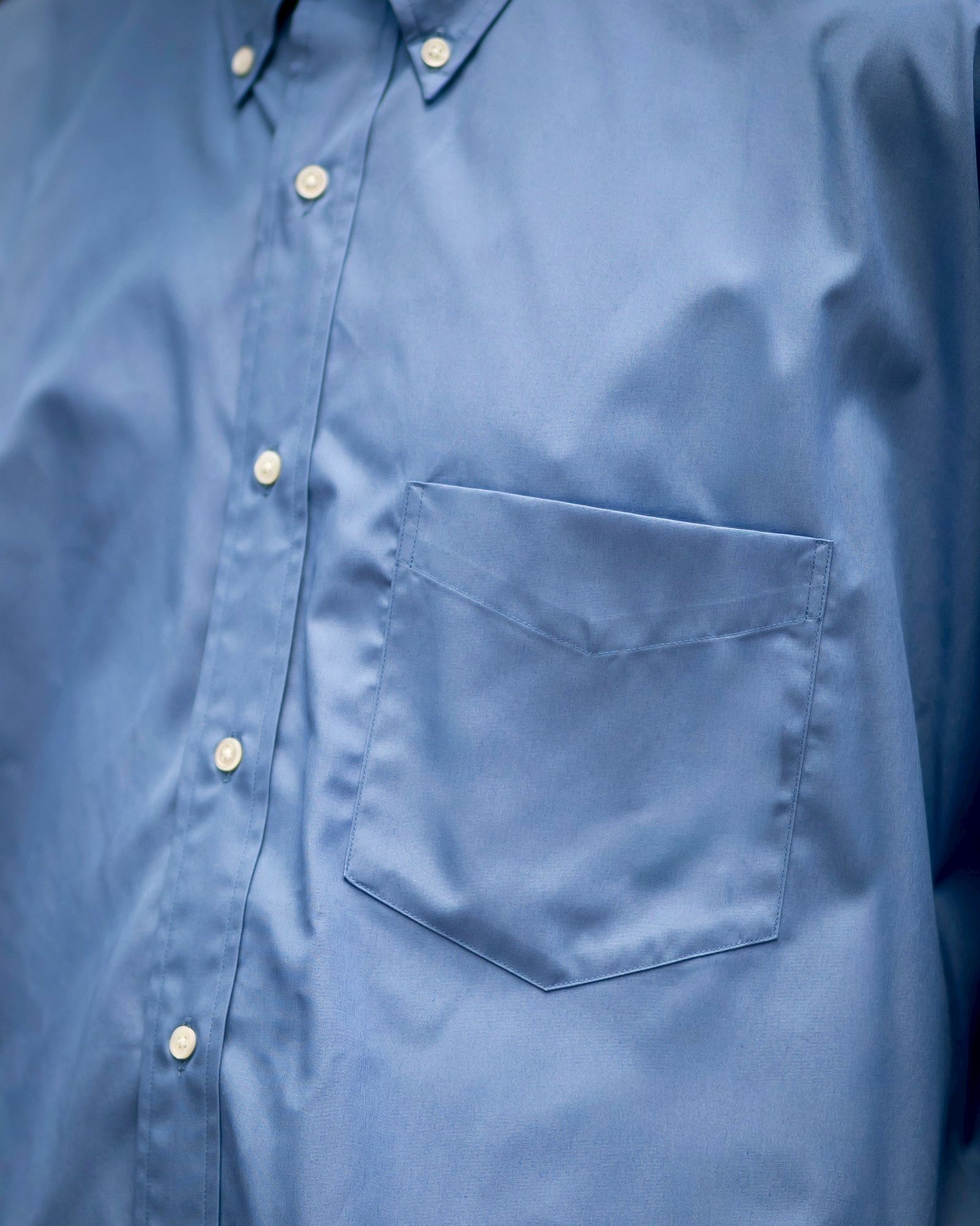 グラフペーパー Easy Care Poplin S/S Oversized B.D Shirt(GM263-50621)BLUE☆7月11日(土)発売！