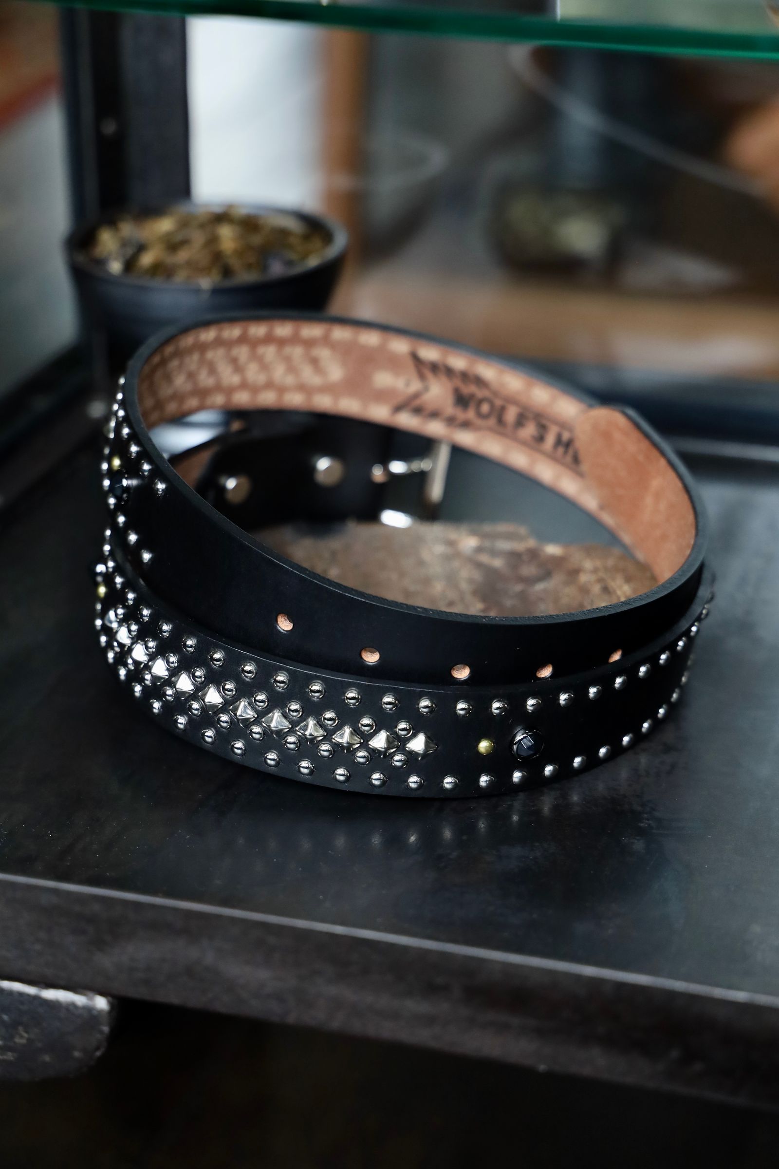 LASTMAN ラストマン大久保篤志 WOLF'S HEAD x LASTMAN STUDDED BELT 35mm