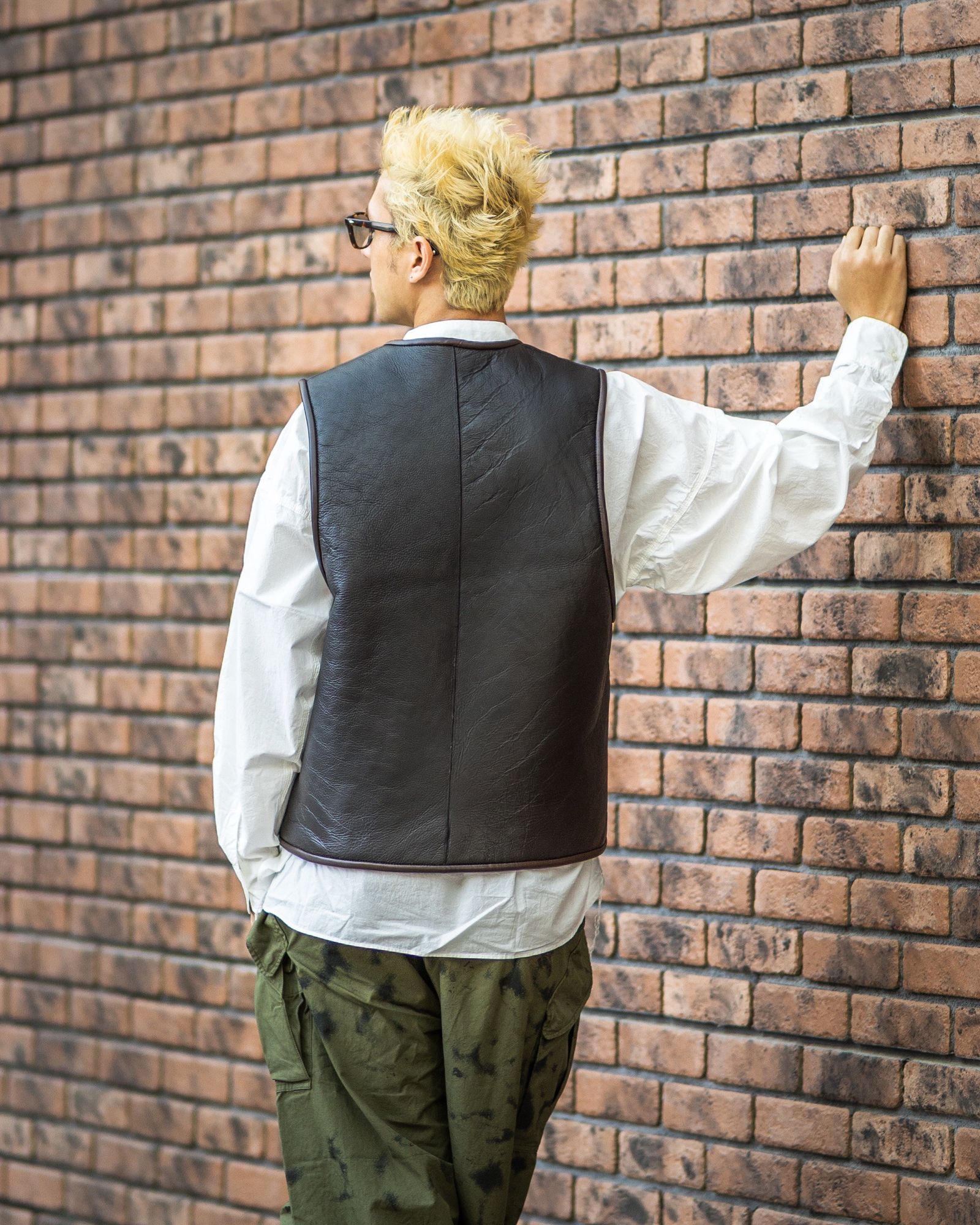 Gurank グランク ベストLamb skin best (2543)BROWN★新作発売！