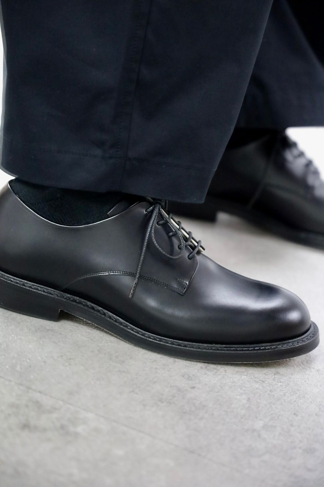 コムデギャルソンオム26SS 綿先染強撚サージワイドパンツ(HQ-P007-051)BLACK