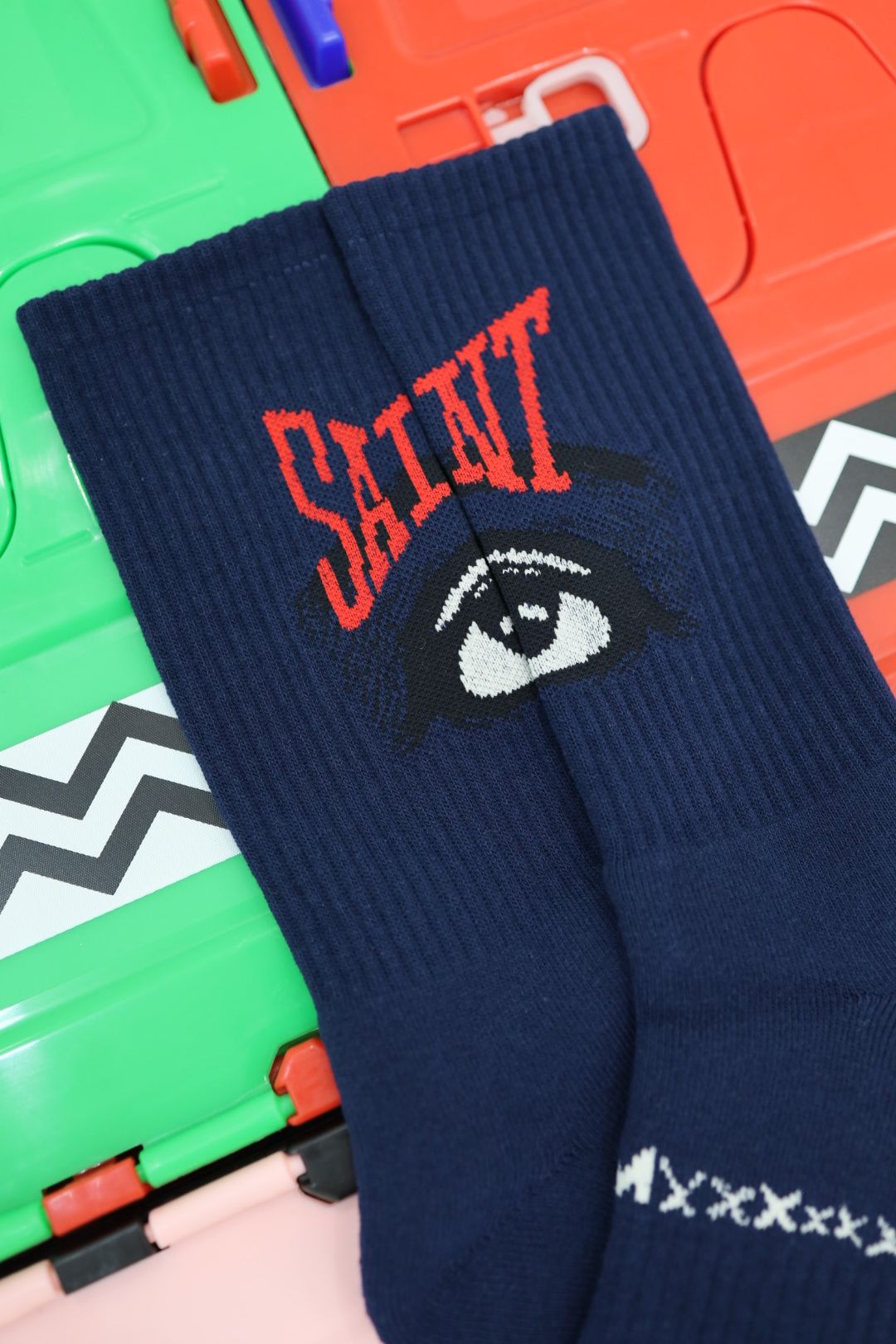 セントマイケル 26AW EYE_SOCKS(SM-MK1-0000-108)NAVY