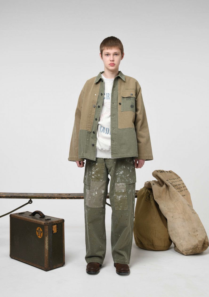 BOW WOW 25FWバウワウ PAINT STAINED USMC P-44 HBT TROUSERS(BW252-PU4HT)PAINT STAINED OD★10月11日(土)発売！
