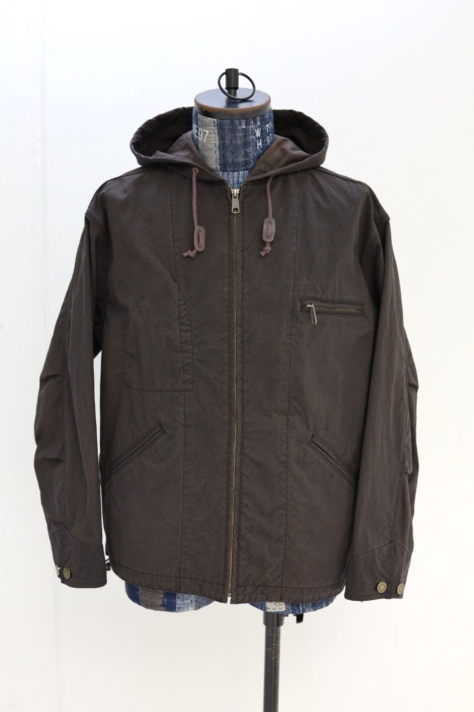 コムデギャルソンオム26SS ナイロンオックス製品染ジップアップフーディ(HQ-J003-051)BROWN☆2月6日(金)発売！