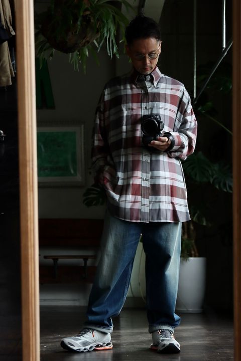 Graphpaper 22AW Viscose Check Oversized B.D. Shirtスタイル.2022.8.13.