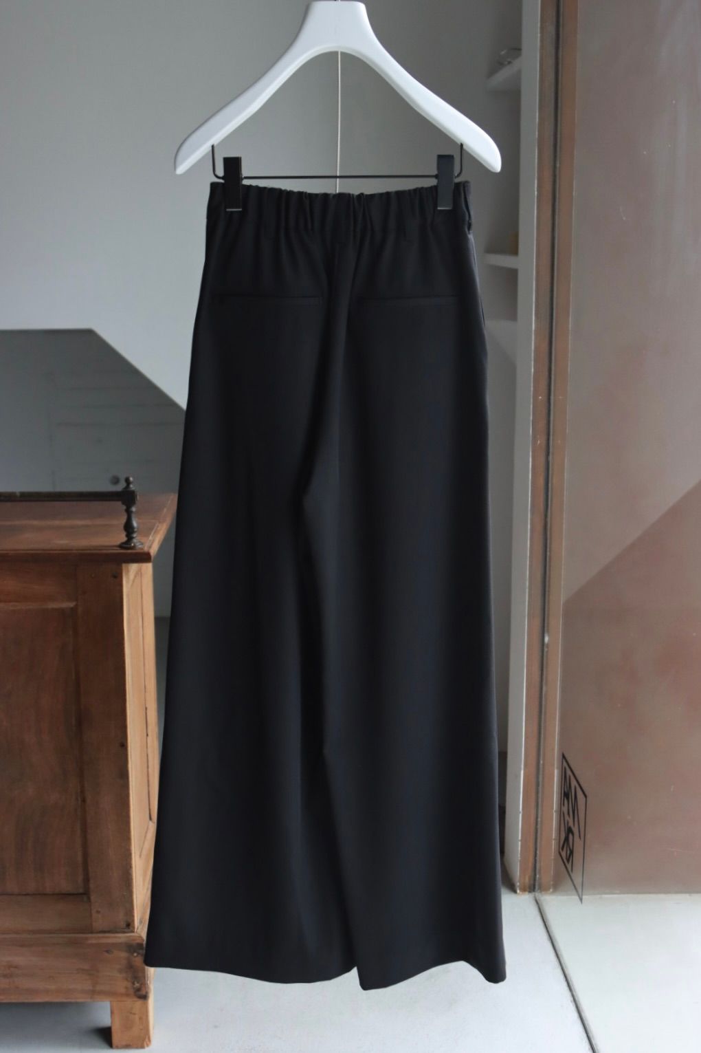 グラフペーパー Women's 25AW Techno Wool Nylon Two Tuck Wide Pants(GL253-40319)BLACK