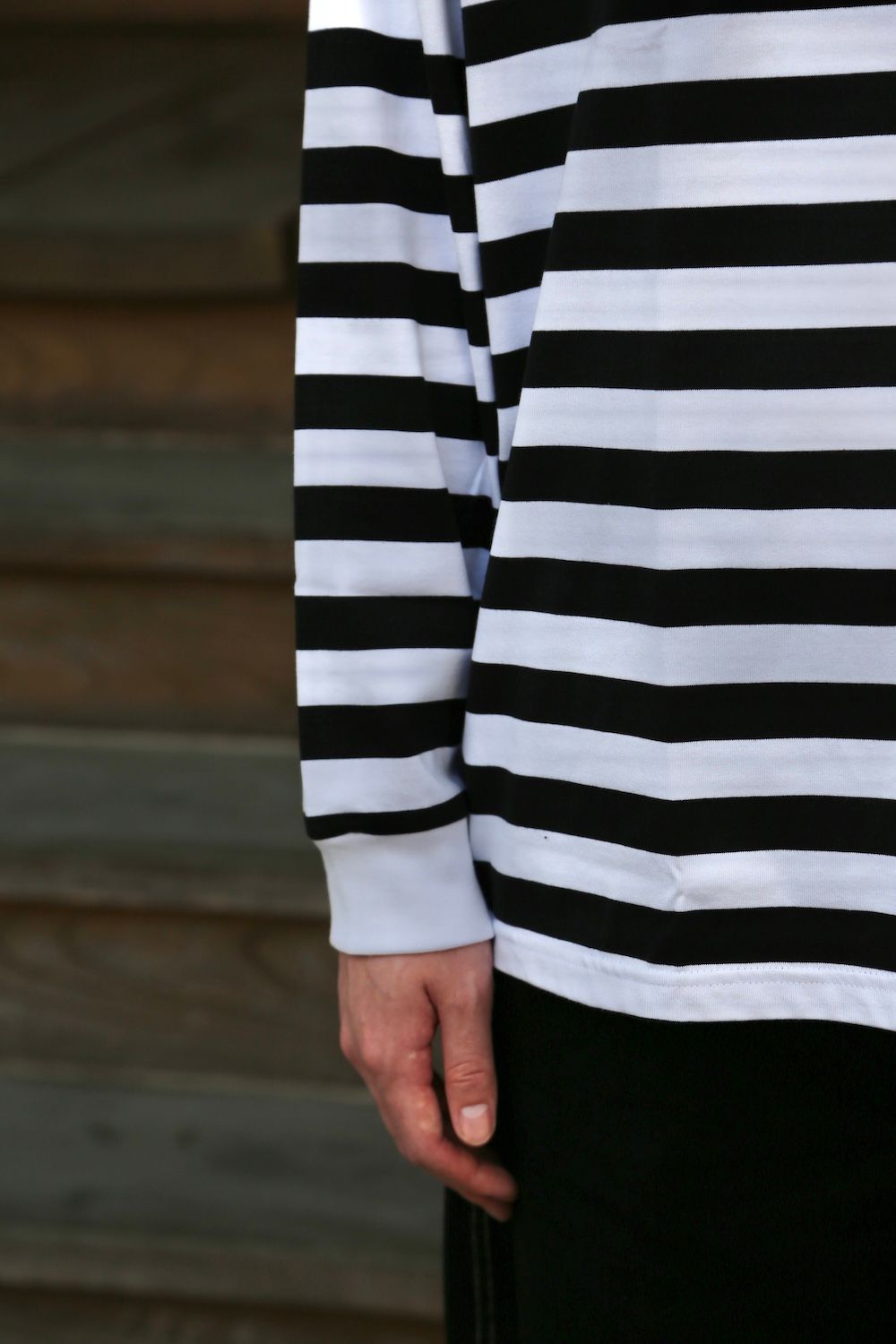 Graphpaper Border L/S Pocket Tee(GM203-70147B) style.2021.3.14.