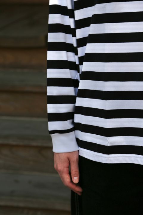 Graphpaper Border L/S Pocket Tee(GM203-70147B) style.2021.3.14.