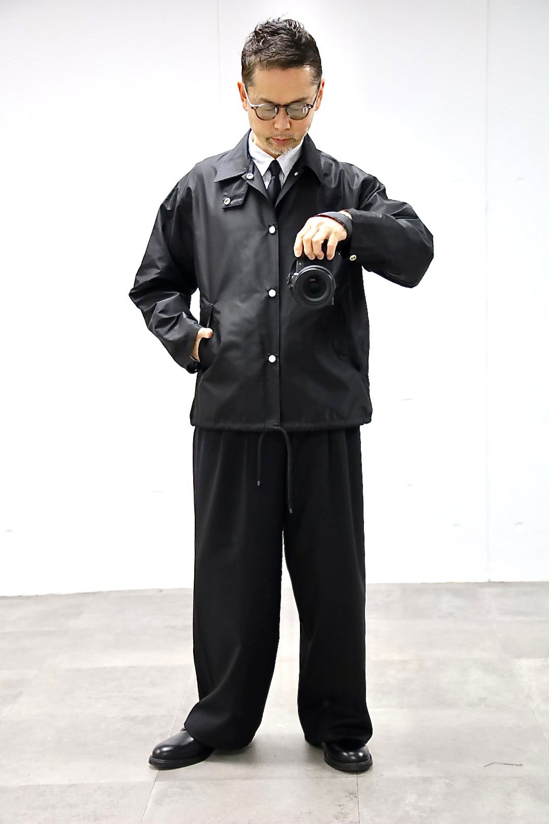 MARKAWARE 26SS シルクタフタコーチジャケットCOACH JACKET Ⅲ(A26A12BL02C)BLACK☆新作発売！