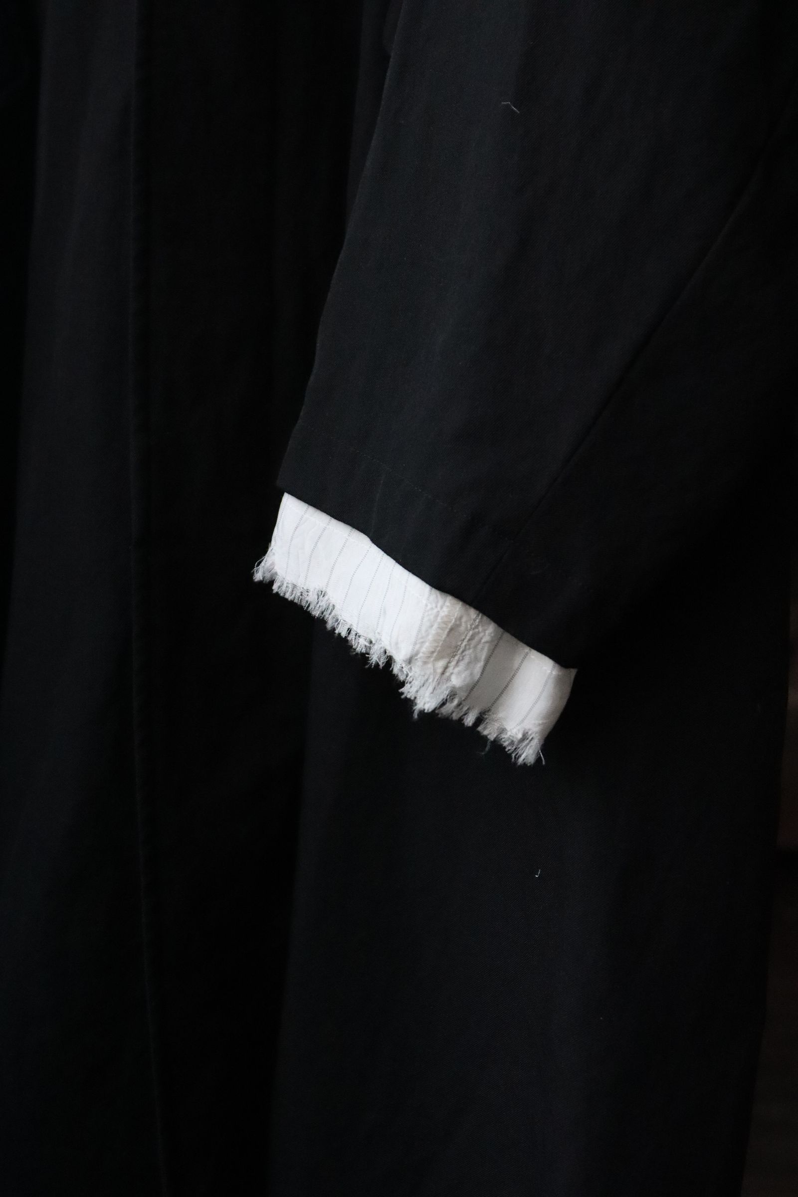 グラフペーパー24SS Wool Twill Washer Bal Collar Coat (GM241-10046)BLACK