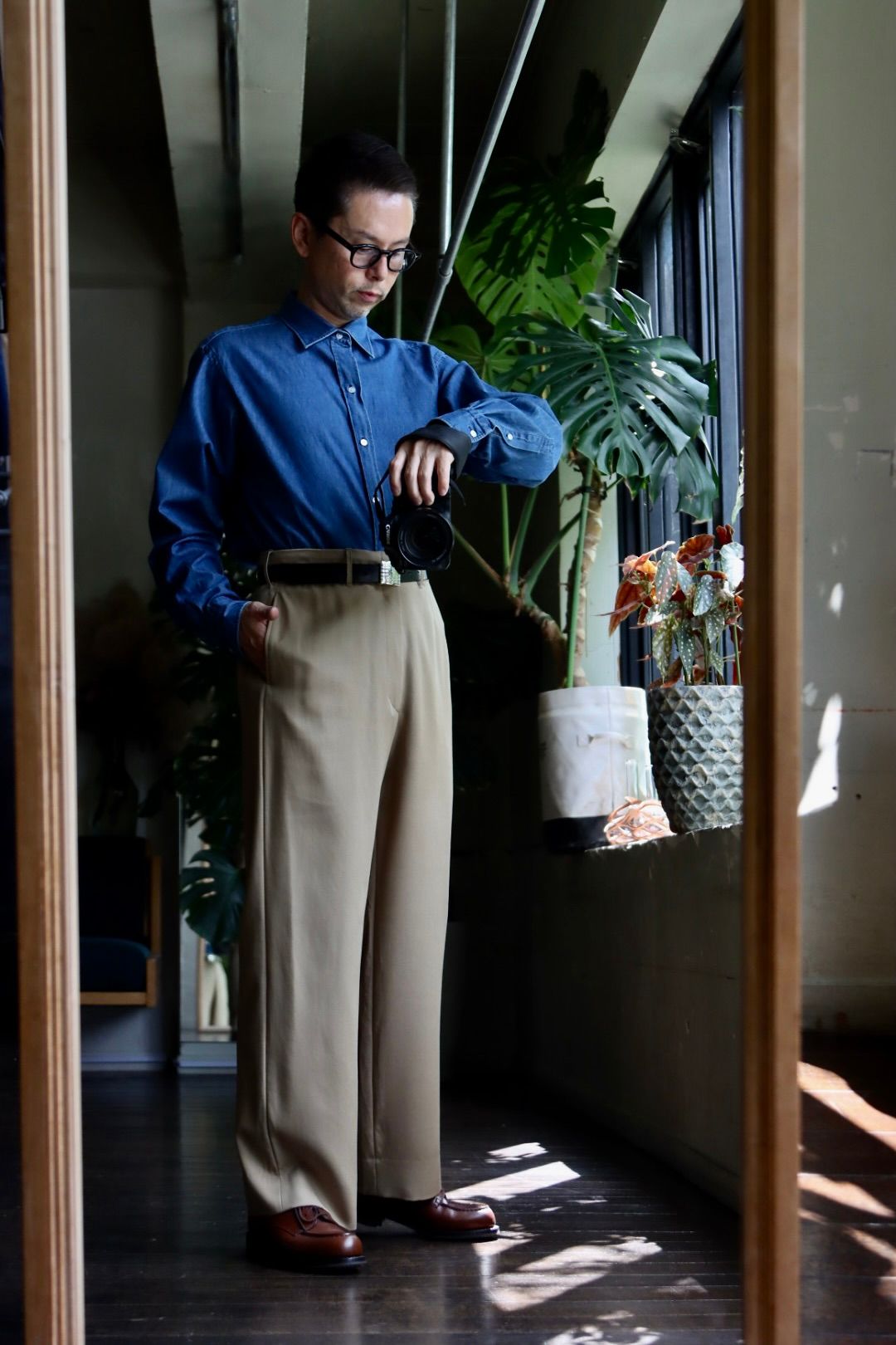アプレッセ23AW Washed Denim Shirt (23AAP-02-08H)INDIGO