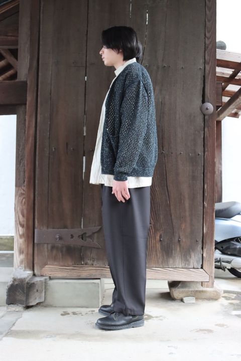YOKE MESHED KNIT CARDIGAN(YK22SS0345S) style.2022.2.20